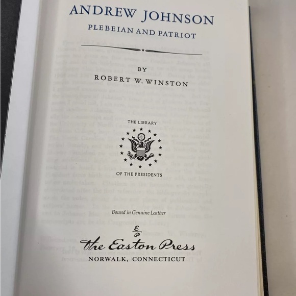 EASTON PRESS Andrew Johnson Plebeian and Patriot by Robert W. Winston Leather - Picture 6 of 12